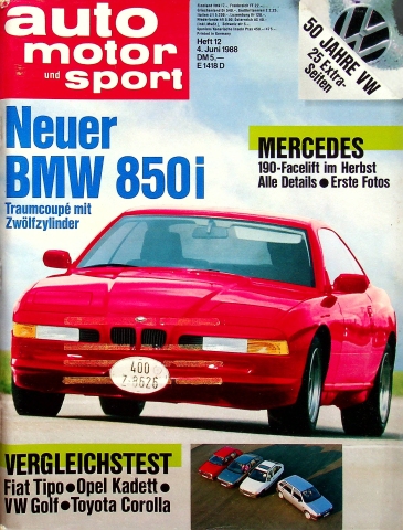 Deckblatt Auto Motor und Sport (12/1988)